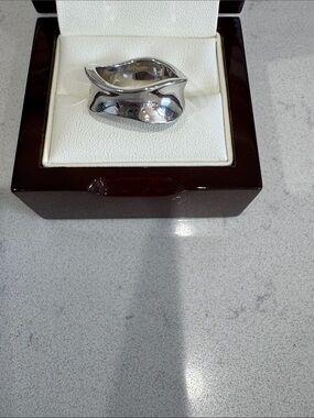 Lia Sophia Silver Wave Open Ring